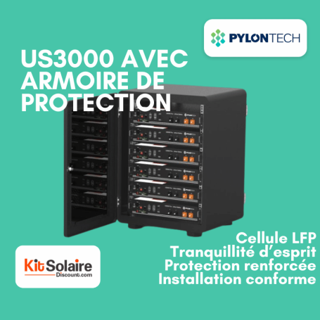 Kit des batteries 14kWh - 4xUS3000 avec armoire de protection - PYLONTECH