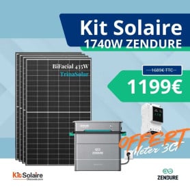 Kit Solaire Bifacial 1740W Plug & Play avec batterie Hyper 2000 - ZENDURE