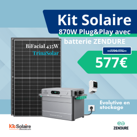 Kit solaire BiFacial 870W Plug & Play avec batterie Solarflow 800 plus - Zendure