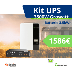 KIT UPS 220V 3500W - Stockage Batterie Lithium 3500Wh - Growatt