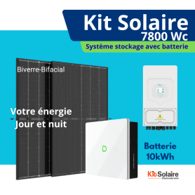 Kit Solaire 7500W Autoconsommation - Monophasé - Batterie 10kWh - DEYE
