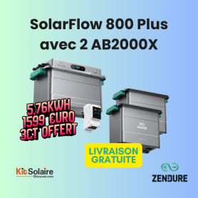 Pack SolarFlow 800 Plus avec 2 AB2000X et 3CT - Zendure
