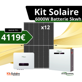 Kit solaire 6000w Autoconsommation Hybrid avec batterie 5kWh